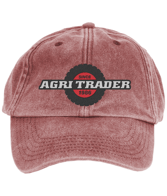 Agri Trader Retro Vintage Red Low Profile Cap