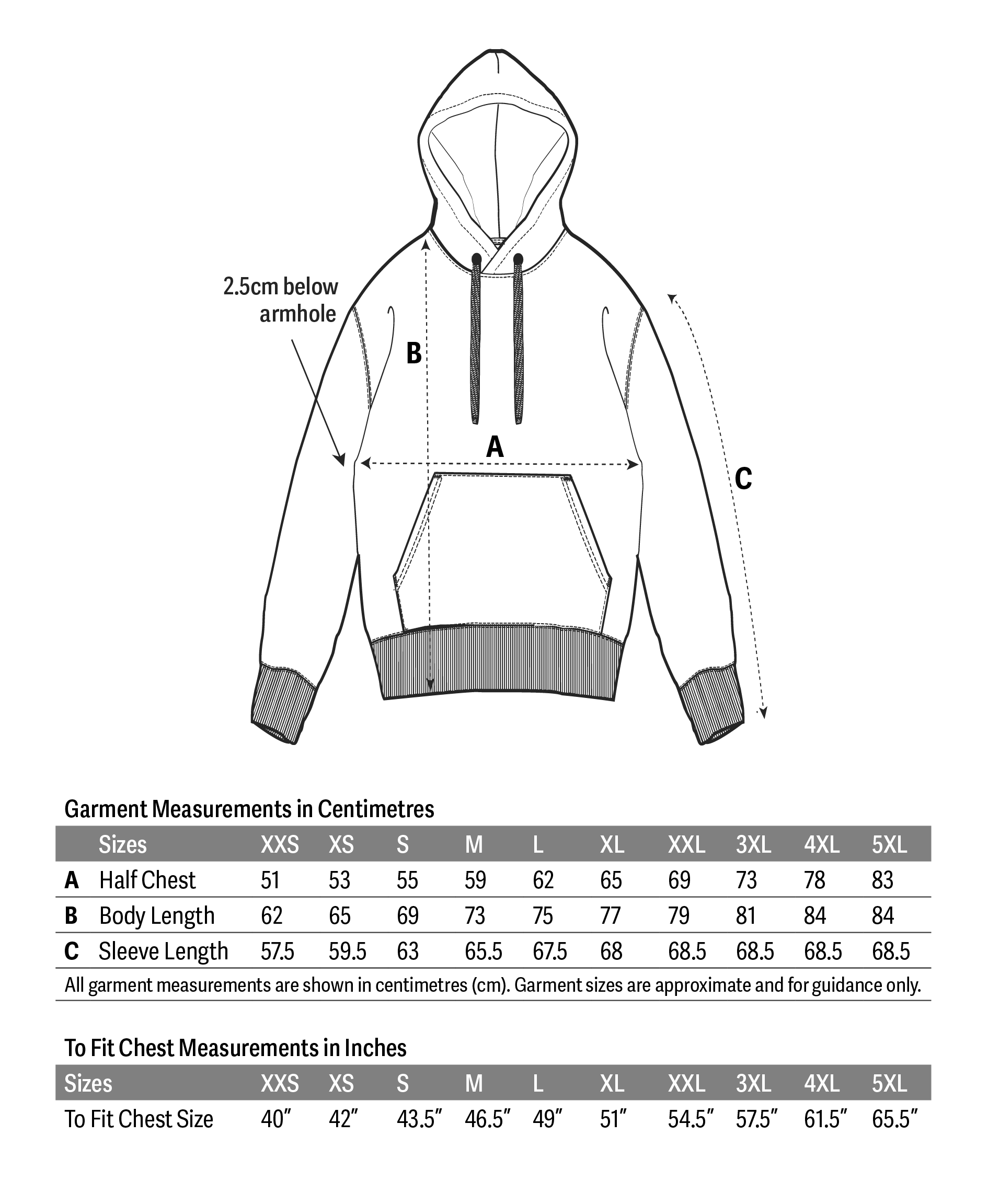 Hooded Pullover Size Chart Oversized Hoodie Agri Trader Branded